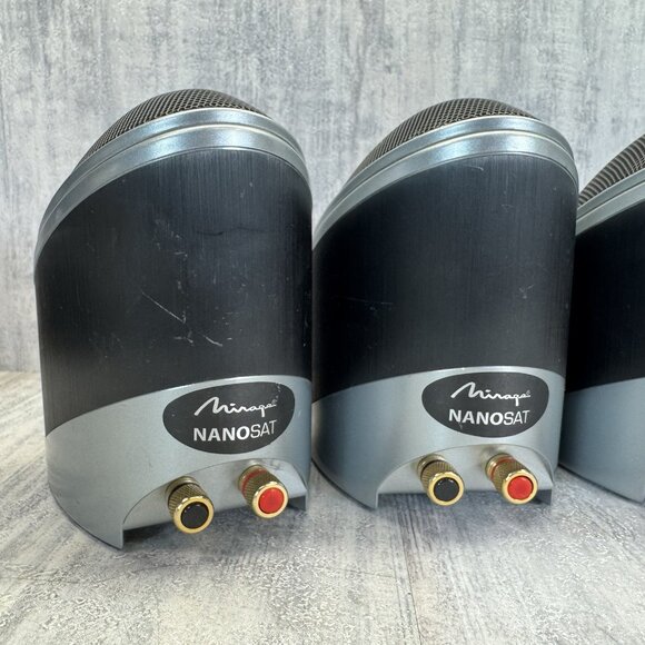 Mirage Nanosat Set Of 5 Speakers Black Fully Functional - Picture 7 of 14
